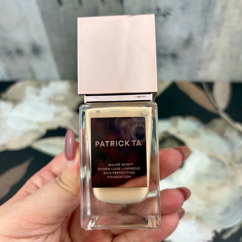 Patrick Ta Hydra Luxe Luminous Skin Perfecting Foundation in Golden Neutral.